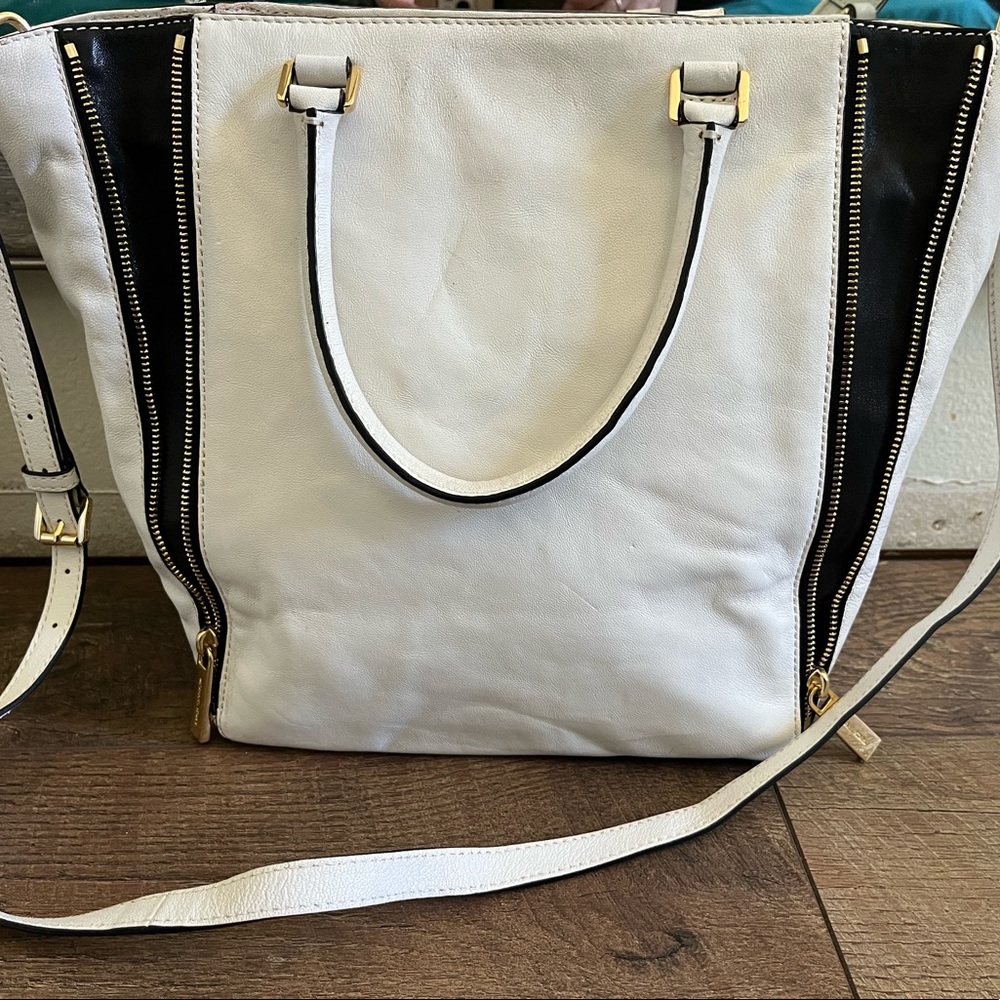 White and black Michael Kors purse